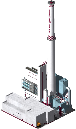 <h1>Coal-power-plant (Dessau)</h1><p>The coal-power plant converts by thermal combustion produced heat to electrical energy. Through elaborate filter systems, a large part of the exhaust gases are freed from pollutant particles.</p>